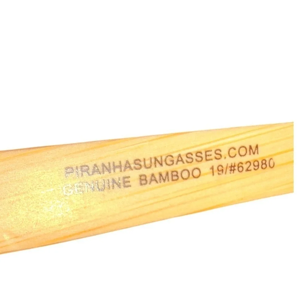 Piranha Genuine Bamboo Temple Aviator Sunglasses Gold Metal Frame 62980 Unisex - Picture 7 of 10